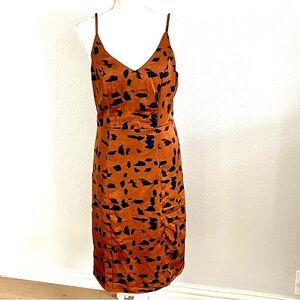 She + Sky Brown and Black Midi Dress